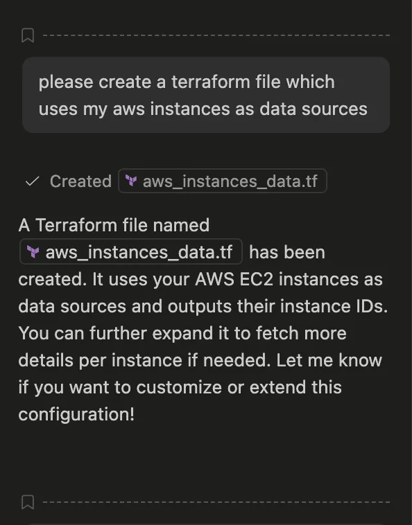 Copilot generating Terraform configuration